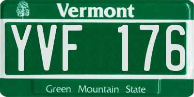 VT license plate YVF176
