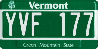 VT license plate YVF177