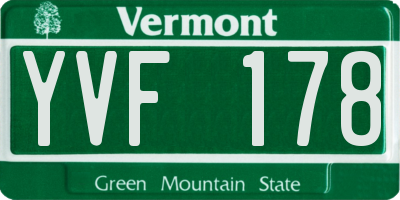 VT license plate YVF178