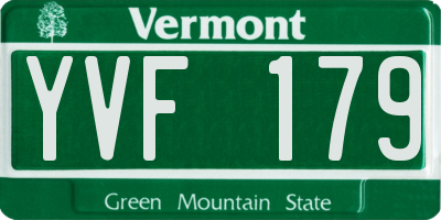 VT license plate YVF179