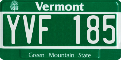 VT license plate YVF185