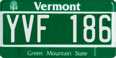 VT license plate YVF186
