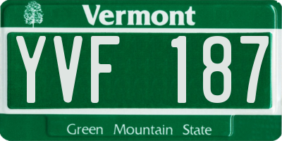 VT license plate YVF187