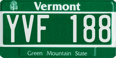 VT license plate YVF188