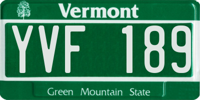VT license plate YVF189