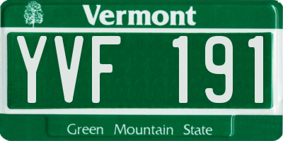 VT license plate YVF191