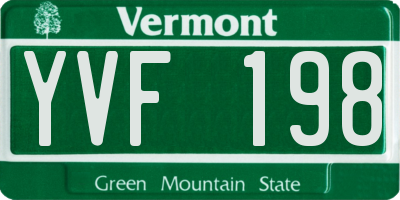 VT license plate YVF198