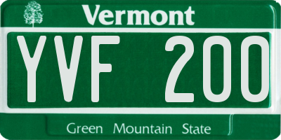 VT license plate YVF200