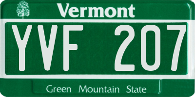 VT license plate YVF207