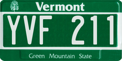 VT license plate YVF211