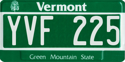 VT license plate YVF225