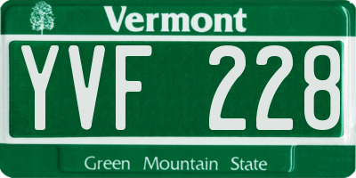 VT license plate YVF228