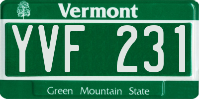 VT license plate YVF231