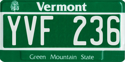VT license plate YVF236