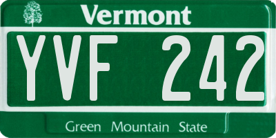 VT license plate YVF242