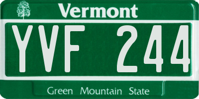 VT license plate YVF244