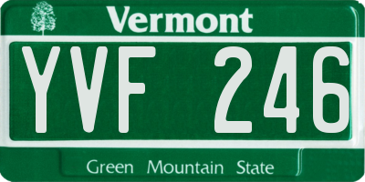 VT license plate YVF246