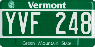 VT license plate YVF248