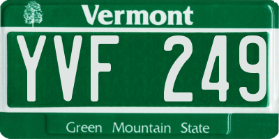 VT license plate YVF249