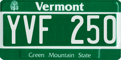 VT license plate YVF250