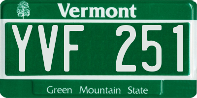 VT license plate YVF251