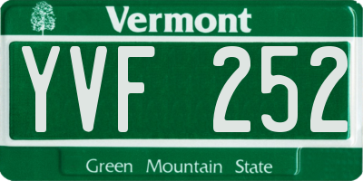 VT license plate YVF252