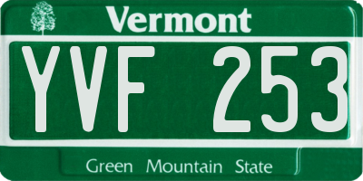 VT license plate YVF253