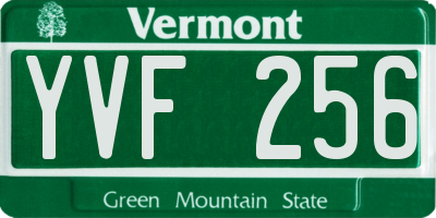 VT license plate YVF256