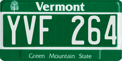 VT license plate YVF264
