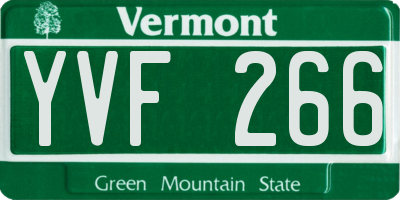 VT license plate YVF266