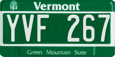 VT license plate YVF267