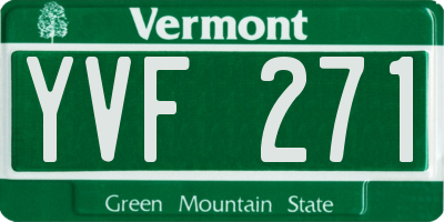 VT license plate YVF271
