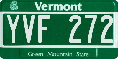 VT license plate YVF272