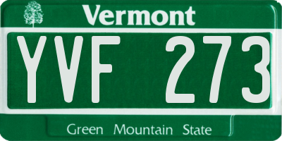 VT license plate YVF273