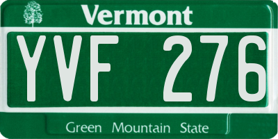 VT license plate YVF276