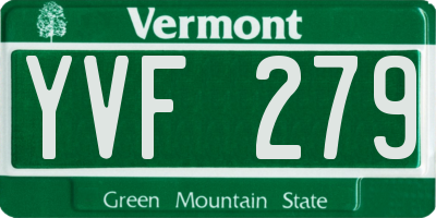 VT license plate YVF279