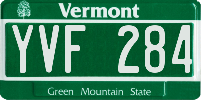 VT license plate YVF284
