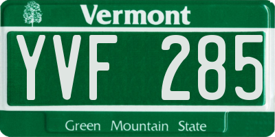 VT license plate YVF285