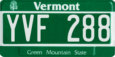 VT license plate YVF288