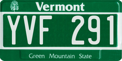 VT license plate YVF291