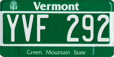 VT license plate YVF292