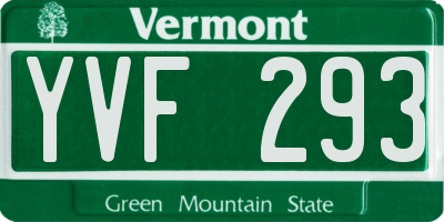 VT license plate YVF293