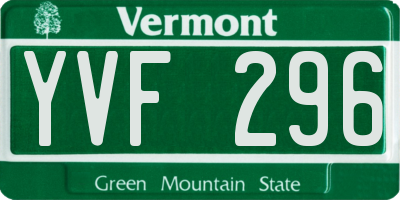 VT license plate YVF296