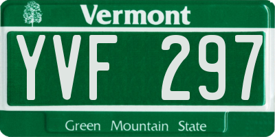 VT license plate YVF297