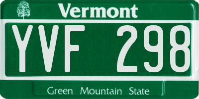 VT license plate YVF298