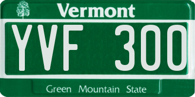 VT license plate YVF300