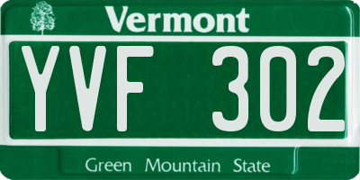VT license plate YVF302