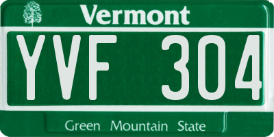 VT license plate YVF304