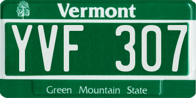 VT license plate YVF307