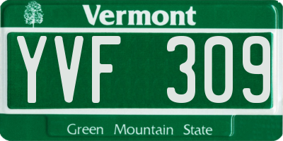 VT license plate YVF309